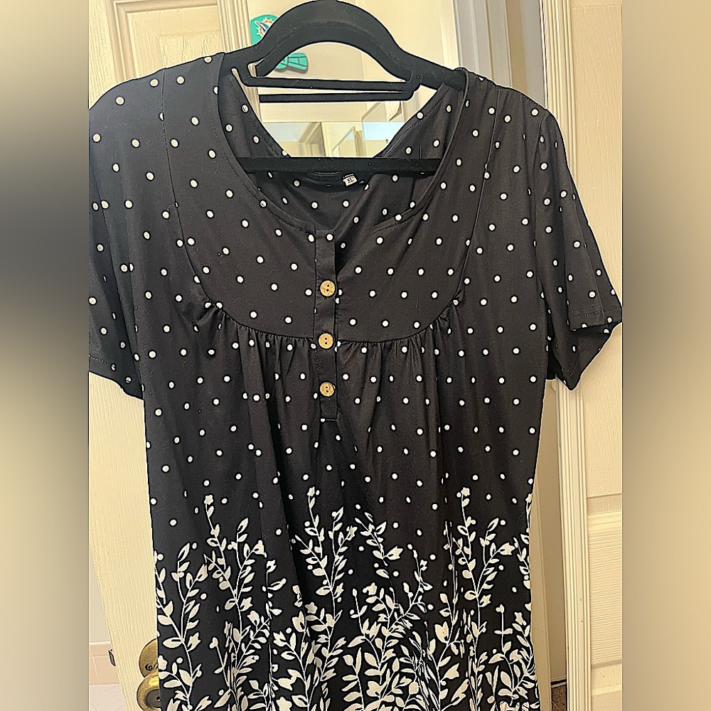 Dark Blue Flower Shirt XL